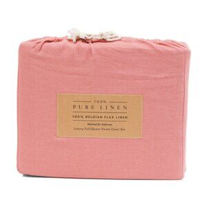 PURE LINEN 3pc Washed Linen Duvet Set